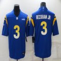 Nike Los Angeles Rams #3 Odell Beckham Jr blue color rush limited jersey