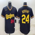 Nike Los Angeles Dodgers #24 Kobe Bryant black throwback majestic baseball Jersey-BD 01