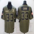 Nike Minnesota Vikings #33 Dalvin Cook green 2021 Salute to Service Limited Jersey