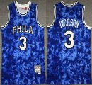 Philadelphia 76ers #3 Allen Iverson blue throwback baseball jersey-XD