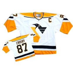 CCM Pittsburgh Penguins #87 Sidney Crosby Authentic Man White