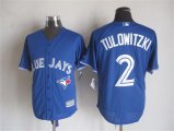 2015 Toronto Blue Jays # 2 Troy Tulowitzki blue majestic baseball jersey