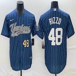 Nike New York Yankees #48 Anthony Rizzo blue majestic baseball Jersey Joint name 01