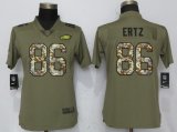 Women Nike Philadelphia Eagles 86 Ertz Olive Camo Carson 2017 Salute to Service Elite Player