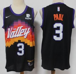 Nike Phoenix Suns #3 Chris Paul black orange NBA basketball Jersey-S8