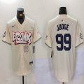 Nike New York Yankees #99 Aaron Judge beige majestic baseball Jersey Joint name 02