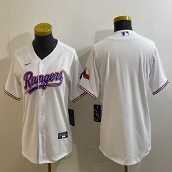 Youth Nike Texas Rangers blank white majestic baseball jerseys