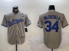 Nike Los Angeles Dodgers #34 Fernando Valenzuela gray majestic baseball Jerseys -BD 03