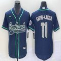 Nike Seattle Seahawks #11 Jaxon Smith-Njigba blue NFL and MLB Baseball jerseys Joint name-BD