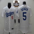 Nike Los Angeles Dodgers #5 Corey Seager white Flexbase Authentic Collection Jersey