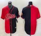 Nike San Francisco 49ers blank red black splits baseball jerseys Joint name -BD 01