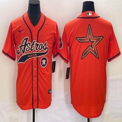 Nike Houston Astros blank orange majestic baseball jerseys big logo Joint name -BD 05