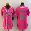 Women Nike Oakland Raiders #98 Maxx Crosby pink baseball jerseys Joint name-BD