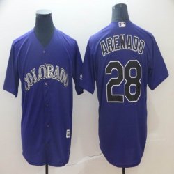 Colorado Rockies #28 Nolan Arenado purple majestic mlb jersey -bd