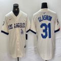 Nike Los Angeles Dodgers #31 Tyler Glasnow beige fashion MLB baseball Jersey