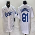 Nike Los Angeles Dodgers #81 Victor Gonzalez white MLB baseball Jersey 02