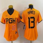 Youth Nike Pittsburgh Pirates #13 Ke'Bryan Hayes gold majestic baseball jerseys city version 01