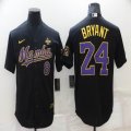 Los Angeles Lakers #8 and 24 Kobe Bryant black Nike nba jerseys Joint name-BD