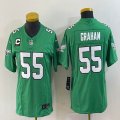 Youth Nike Philadelphia Eagles #55 Brandon Graham Green Color Rush Limited Jersey C patch-BD 03