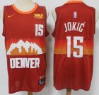 Nike Denver Nuggets #15 Nikola Jokic red nba basketball jerseys city version-S8