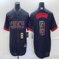 Nike Cincinnati Reds #8 Joe Morgan black majestic baseball jerseys Joint name-BD 01