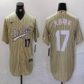 Nike Los Angeles Dodgers #17 Shohei Ohtani beige fashion MLB baseball Jersey 18