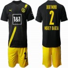 2020-2021 Dortmund club #2 MOREY BAUZA black yellow soccer jersey away