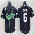 Nike Philadelphia Eagles #6 DeVonta Smith black baseball jerseys Joint name C patch-BD 01