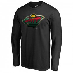 Men\'s Minnesota Wild Fanatics Branded Black Midnight Mascot Long Sleeve T-Shirt