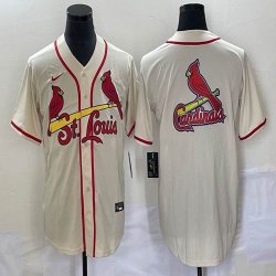 Nike New St.Louis Cardinals blank beige majestic Baseball Jersey big logo-BD