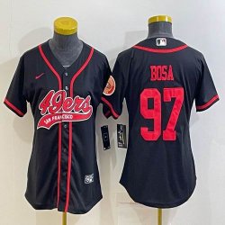 Women Nike 49ers #97 Nick Bosa black baseball jerseys Joint name-BD