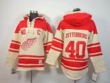 Detroit Red Wings Henrik Zetterberg 40 red beige NHL Hooded Sweatshirt