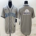 Nike Seattle Mariners blank gray majestic mlb jersey-BD 01