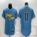 Nike Milwaukee Brewers #11 Tellez skyblue Flexbase Authentic Collection Jersey city version