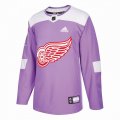 Custom Detroit Red Wings NHL Authentic Purple Fights Cancer Practice jersey