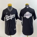 Youth Nike Los Angeles Dodgers blank black majestic baseball jerseys -BD 02