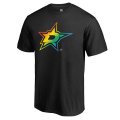 Men's Dallas Stars Fanatics Branded Black Rainbow Pride Logo T-Shirt