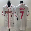 2023 World Cup Mexico #7 Julio Urias white majestic baseball jerseys 78