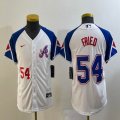 Women Nike Anaheim Angels #54 Max Fried white blue majestic baseball city version 02