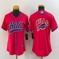 Youth Nike Buffalo Bills blank red baseball jerseys Joint name-BD 01