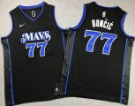 Youth Nike Dallas Mavericks #77 Luca Doncic black nba jerseys -XD