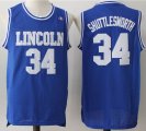 Jesus Shuttlesworth #34 blue Lincoln High School Ray Allen Basketball Jersey-S8