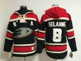 Anaheim Ducks #8 Teemu Selanne black red NHL hooded sweatshirt