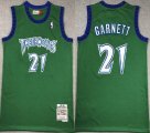 Minnesota Timberwolves #21 Kevin Garnett green Throwback basketball jersey-XD