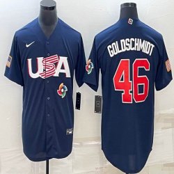 2023 World Cup #46 Paul Goldschmidt blue USA majestic baseball jerseys 09