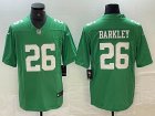 Nike Philadelphia Eagles #26 Saquon Barkley light green Color Rush Limited Jersey