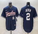 Nike New York Yankees #2 Derek Jeter blue MLB baseball Jersey Joint name 02