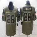 Nike Oakland Raiders #28 Josh Jacobs green 2021 Salute to Service Limited Jersey