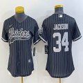 Youth Nike Oakland Raiders #34 Bo Jackson black baseball jerseys Joint name-BD 01