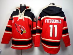 Arizona Cardinals #11 Larry Fitzgerald red nfl Hooded Sweatshirt